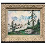 Framed and signed oil on canvas painting