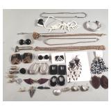 Vintage costume jewelry earrings, brooches, etc