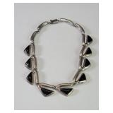 Mexican sterling and onyx modernist style necklace