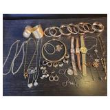 Costume jewelry collection, earrings, rings,