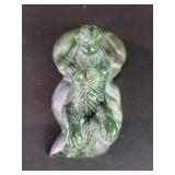 Vintage spinach jade beaver figure