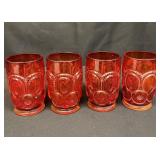 Group of vintage L.E. Smith Moon & Star Amberina