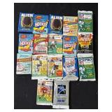 17 packs of vintage sports cards
