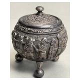 Antique Burmese silver salt cellar