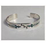 Vintage silver with turquoise inlay Native