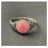 Vintage sterling silver and Rhodochrosite ring