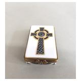 Limoges hand painted porcelain Celtic cross