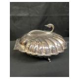 Vintage Leonard silver plate swan handle clam