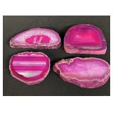 Group of agate geode slabs
