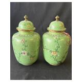 Pair of vintage Chinese cloisonne ginger jars