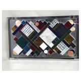 Contemporary geometric stained glass wall mirror