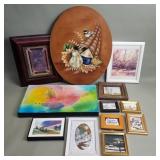 Bundle of oil and watercolor paintings