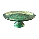 Vintage green glass cake pedestal
