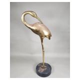Hollywood Regency style brass crane figurine