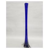 Vintage Murano-style cobalt blue and clear glass