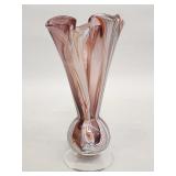 Hand-blown handkerchief art glass vase