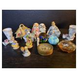 Vintage porcelain & glass sculptures