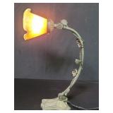 Metal and glass tulip table lamp