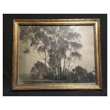 Vintage landscape photograph gilt frame
