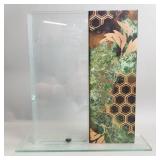 Glass and bronze patina art vase