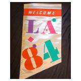 Two 1984 Los Angeles Olympic welcome banner