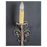 Spanish Revival style iron  sconce with candle