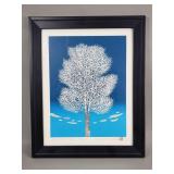 Tadashige Nishida signed woodblock print 'White