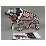 Hand painted Bison sculpture