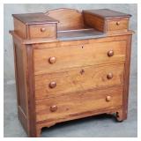 Antique walnut chest of drawers with marble top