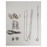Sterling silver earrings, necklaces, pendants,
