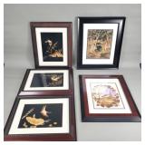 Bundle of pressed flower art and straw art