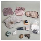 Rock specimens: fossils, and stone desk ornaments