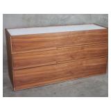 Rove Concepts walnut veneer dresser with glass top