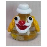 Hand blown art glass clown head paperweight