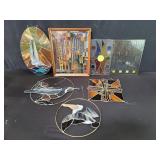 Group of stained glass wall decorations