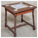 Vintage ceramic tile top end table