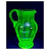 Antique depression glass pitcher