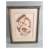 Moses Soyer "Seated Ballerina" lithograph with COA