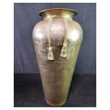Vintage Regency style hammered brass vase