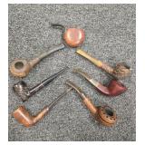 7 x Tobacco pipe wood vintage wooden estate pipes