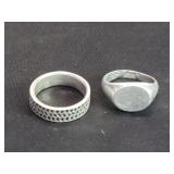 Pair of sterling silver rings