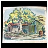 1949 P. Resnack signed watercolor painting