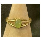 Vintage 10k gold filled jade ring