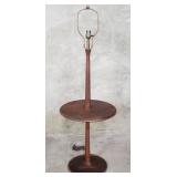 Mid-century walnut table floor lamp