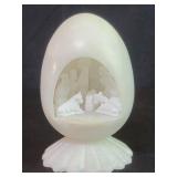 Handcrafted Huamanga stone nativity scene egg