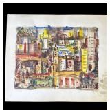 Vintage P. Resnack signed watercolor painting