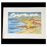 1950 P. Resnack signed watercolor painting