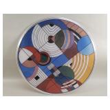 Mid-century modern style stained glass panel