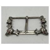 Vintage silver skull belt buckle
