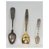 Three vintage silver spoons